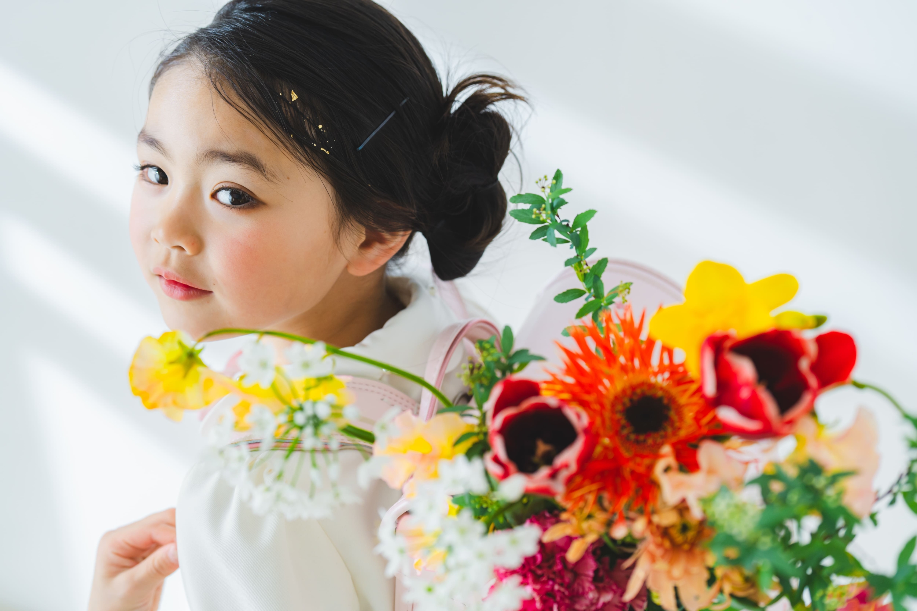 ランドセル 入学 生花 フォトスタジオ 愛知 名古屋 撮影 スタジオ撮影