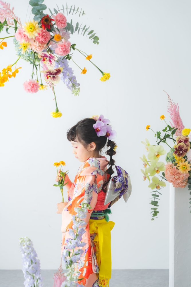 七五三 愛知 名古屋 出張撮影 カメラマン 写真撮影 スタジオ 名古屋フォトスタジオ　フォトスタジオ 生花