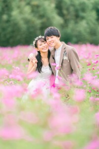 観光農園花ひろば 前撮り ウエディング ロケーション撮影 フォトウエディング コスモス 出張撮影カメラマン