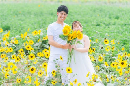 観光農園花ひろば 前撮り ウエディング ロケーション撮影 フォトウエディング ひまわり 出張撮影カメラマン
