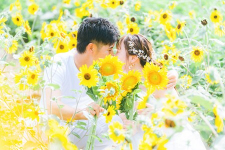 観光農園花ひろば 前撮り ウエディング ロケーション撮影 フォトウエディング ひまわり 出張撮影カメラマン