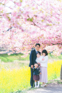 西古瀬川 西古瀬川の河津桜 河津桜 入学 入園 ランドセル　愛知　名古屋　ロケーション撮影　出張撮影 カメラマン