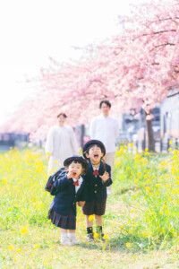 西古瀬川 西古瀬川の河津桜 河津桜 入学 入園 ランドセル　愛知　名古屋　ロケーション撮影　出張撮影 カメラマン