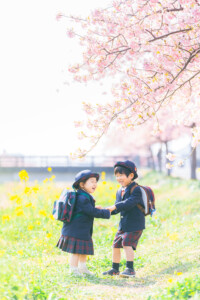 西古瀬川 西古瀬川の河津桜 河津桜 入学 入園 ランドセル　愛知　名古屋　ロケーション撮影　出張撮影 カメラマン