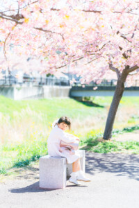 西古瀬川 西古瀬川の河津桜 河津桜 入学 入園 ランドセル　愛知　名古屋　ロケーション撮影　出張撮影 カメラマン