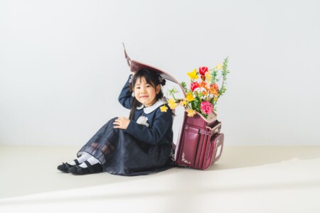 ランドセル 入学 生花 フォトスタジオ 愛知 名古屋 撮影 スタジオ撮影