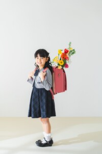 ランドセル 入学 生花 フォトスタジオ 愛知 名古屋 撮影 スタジオ撮影