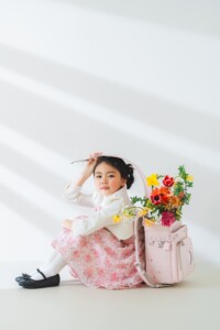 ランドセル 入学 生花 フォトスタジオ 愛知 名古屋 撮影 スタジオ撮影